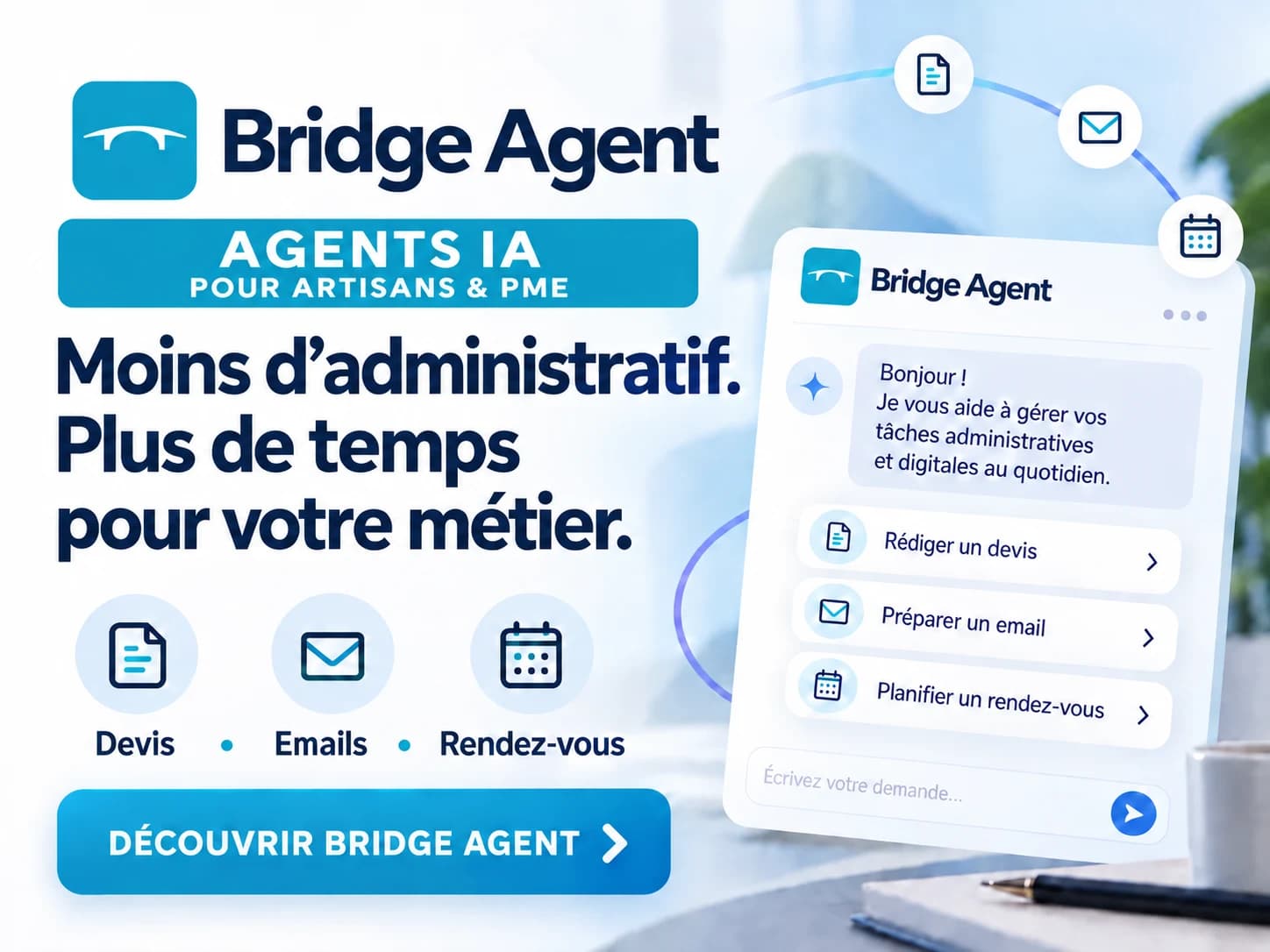 Bridge Agent — moins d'administratif, plus de temps pour votre métier
